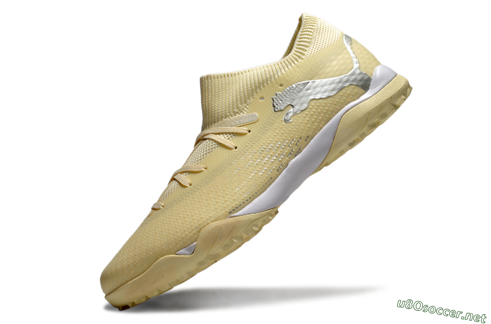 Men's Puma Future 7 Ultimate TF Football Shoes - Beige/Silver/White 5