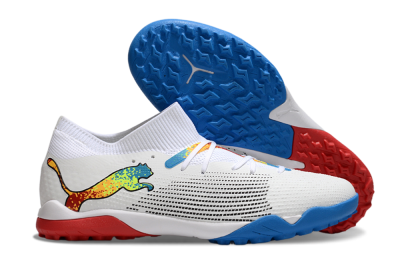 Men's Puma Future 7 Ultimate TF Football Shoes - White/Yellow/Red/Blue