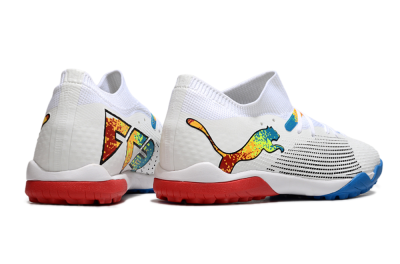 Men's Puma Future 7 Ultimate TF Football Shoes - White/Yellow/Red/Blue