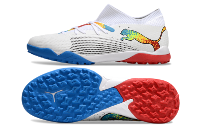 Men's Puma Future 7 Ultimate TF Football Shoes - White/Yellow/Red/Blue
