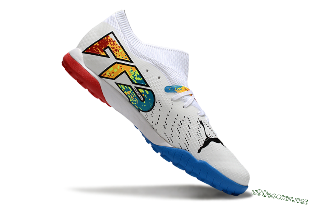 Men's Puma Future 7 Ultimate TF Football Shoes - White/Yellow/Red/Blue 4