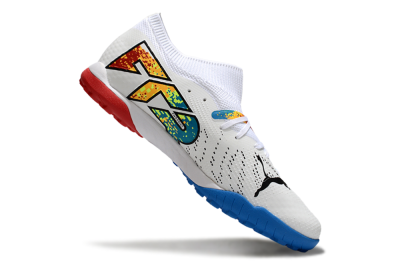 Men's Puma Future 7 Ultimate TF Football Shoes - White/Yellow/Red/Blue