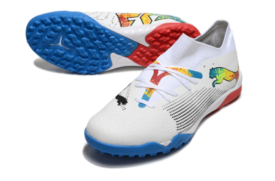 Men's Puma Future 7 Ultimate TF Football Shoes - White/Yellow/Red/Blue