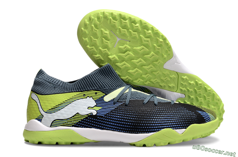 Men's Puma Future 7 Ultimate TF Football Shoes - Black/Blue/Yellow 2