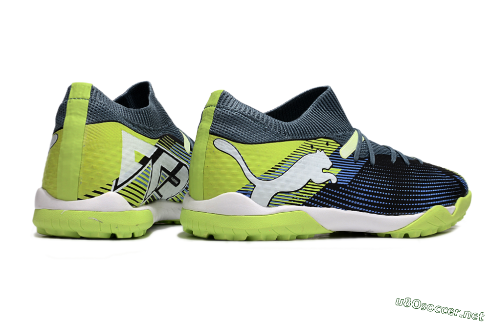 Men's Puma Future 7 Ultimate TF Football Shoes - Black/Blue/Yellow 6