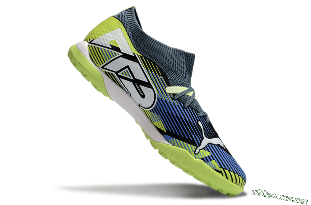 Men's Puma Future 7 Ultimate TF Football Shoes - Black/Blue/Yellow 4