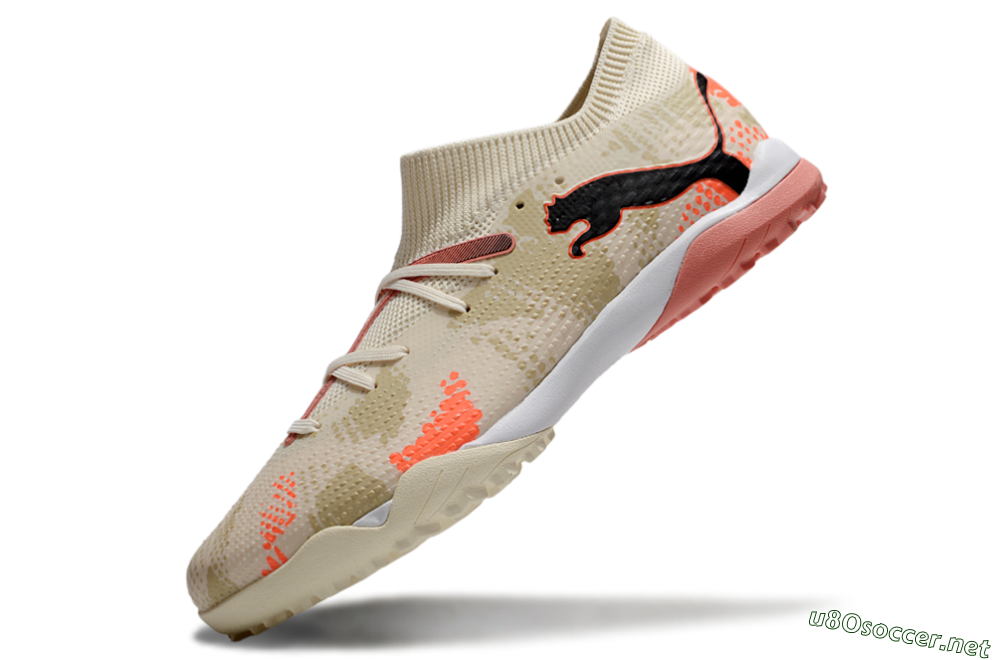 Men's Puma Future 7 Ultimate TF Football Shoes - Beige/Black/Red 5