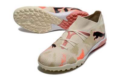 Men's Puma Future 7 Ultimate TF Football Shoes - Beige/Black/Red