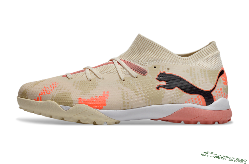 Men's Puma Future 7 Ultimate TF Football Shoes - Beige/Black/Red 0
