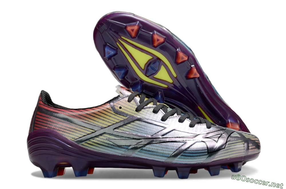 Men's Mizuno Morelia Neo Sala FG Football Boots - Blue/Yellow/Red/Purple 2