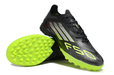 Men's Adidas F50 Pro TF Football Shoes - Black/Yellow/Silver