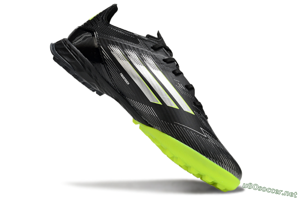 Men's Adidas F50 Pro TF Football Shoes - Black/Yellow/Silver 4
