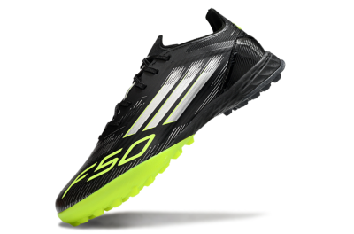 Men's Adidas F50 Pro TF Football Shoes - Black/Yellow/Silver