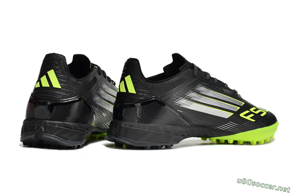 Men's Adidas F50 Pro TF Football Shoes - Black/Yellow/Silver 6