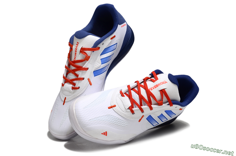 Men's Adidas Fevernova IC Football Shoes - White/Blue/Red 3