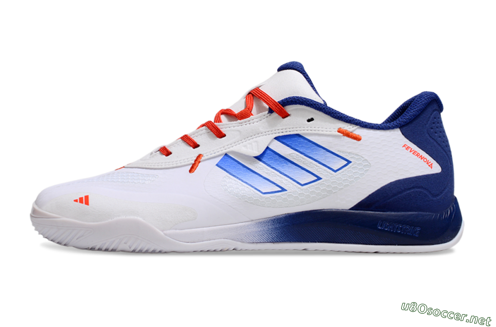 Men's Adidas Fevernova IC Football Shoes - White/Blue/Red 0