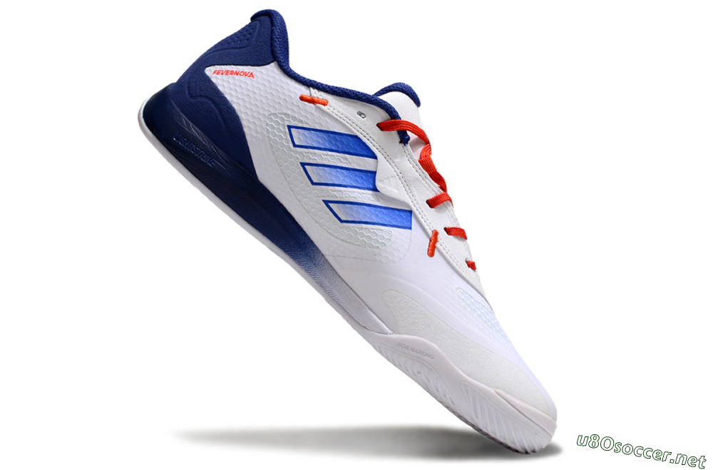 Men's Adidas Fevernova IC Football Shoes - White/Blue/Red 4