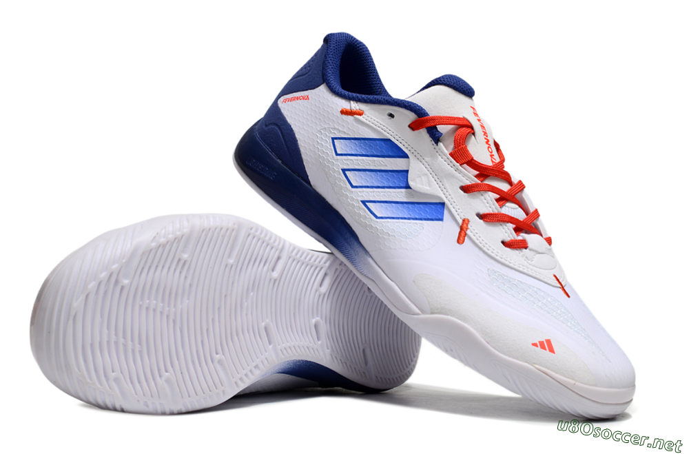 Men's Adidas Fevernova IC Football Shoes - White/Blue/Red 1