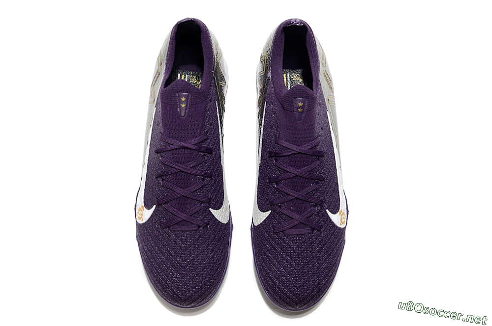 Unisex Nike Air Zoom Mercurial Vapor 16 Elite TF Football Shoes - Purple/White/Gold 4