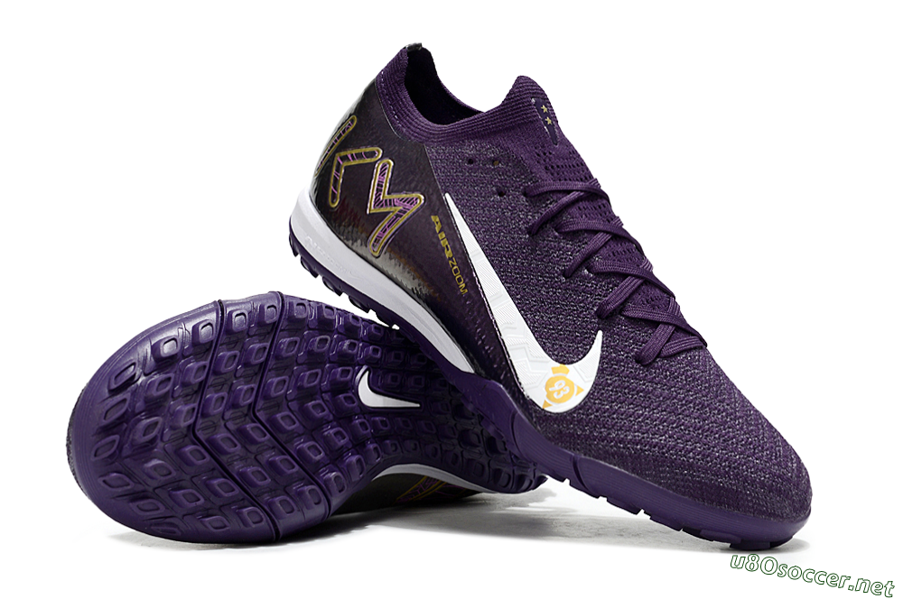 Unisex Nike Air Zoom Mercurial Vapor 16 Elite TF Football Shoes - Purple/White/Gold 3