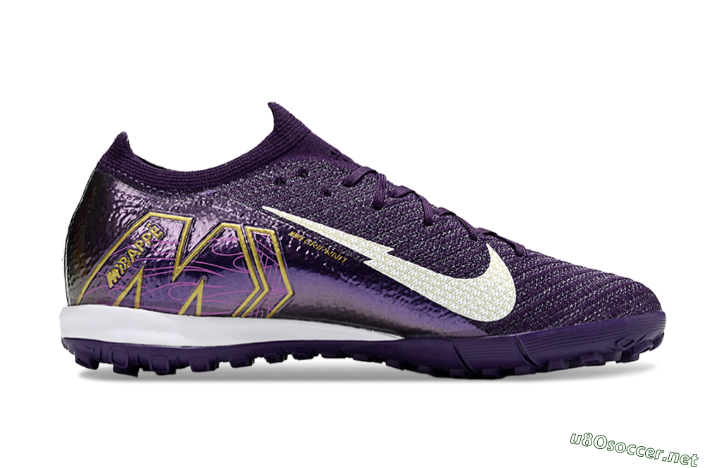 Unisex Nike Air Zoom Mercurial Vapor 16 Elite TF Football Shoes - Purple/White/Gold 7