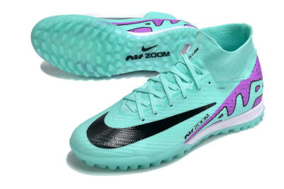 Unisex Nike Air Zoom Mercurial Superfly 10 Elite TF Football Shoes - Jade/Black/Purple