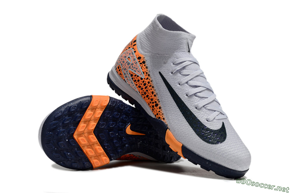 Kids Nike Air Zoom Mercurial Superfly 10 Elite TF Football Shoes - Grey/Black/Leopard 1