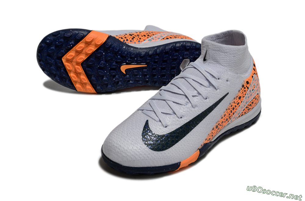 Kids Nike Air Zoom Mercurial Superfly 10 Elite TF Football Shoes - Grey/Black/Leopard 3