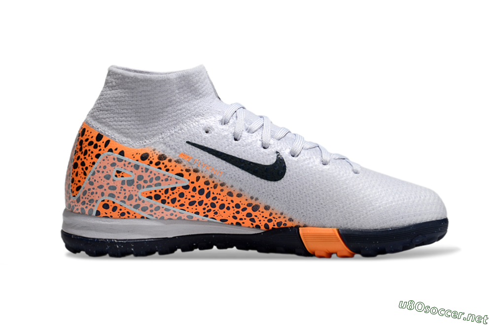 Kids Nike Air Zoom Mercurial Superfly 10 Elite TF Football Shoes - Grey/Black/Leopard 4