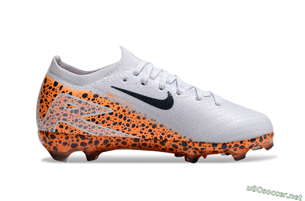 Kids Nike Air Zoom Mercurial Vapor 16 Elite FG Football Boots - Grey/Black/Leopard 4