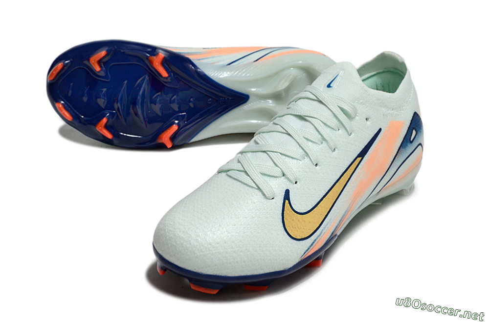 Kids Nike Air Zoom Mercurial Vapor 16 Elite FG Football Boots - Jade/Blue/Gold 3