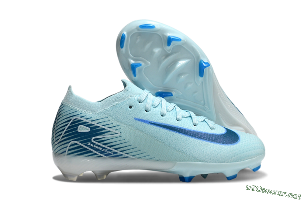 Kids Nike Air Zoom Mercurial Vapor 16 Elite FG Football Boots - Jade/Blue/White 2