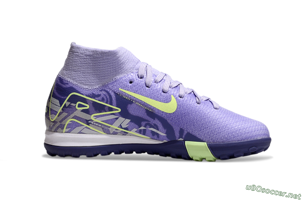Kids Nike Air Zoom Mercurial Superfly 10 Elite TF Football Shoes - Purple/Yellow 4
