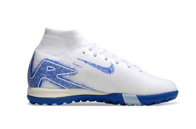 Kids Nike Air Zoom Mercurial Superfly 10 Elite TF Football Shoes - White/Blue