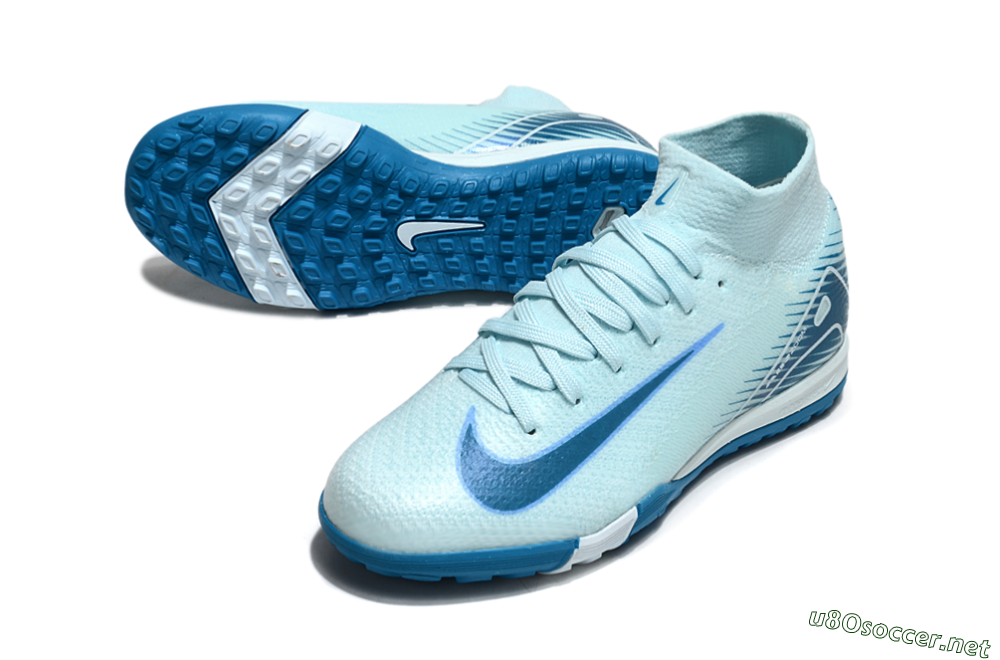 Kids Nike Air Zoom Mercurial Superfly 10 Elite TF Football Shoes - Jade/Blue 3