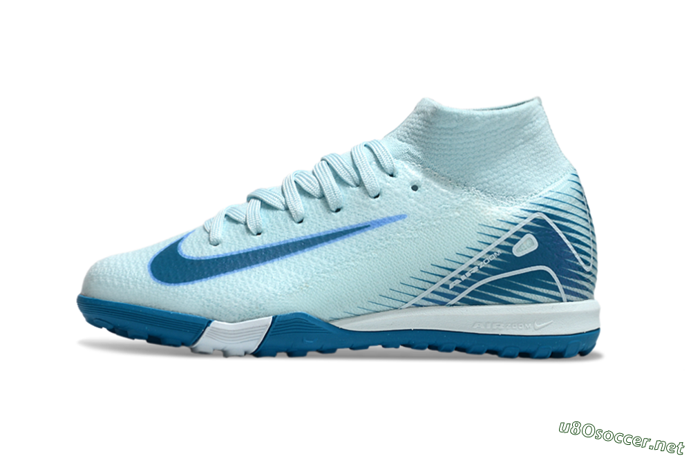 Kids Nike Air Zoom Mercurial Superfly 10 Elite TF Football Shoes - Jade/Blue 0