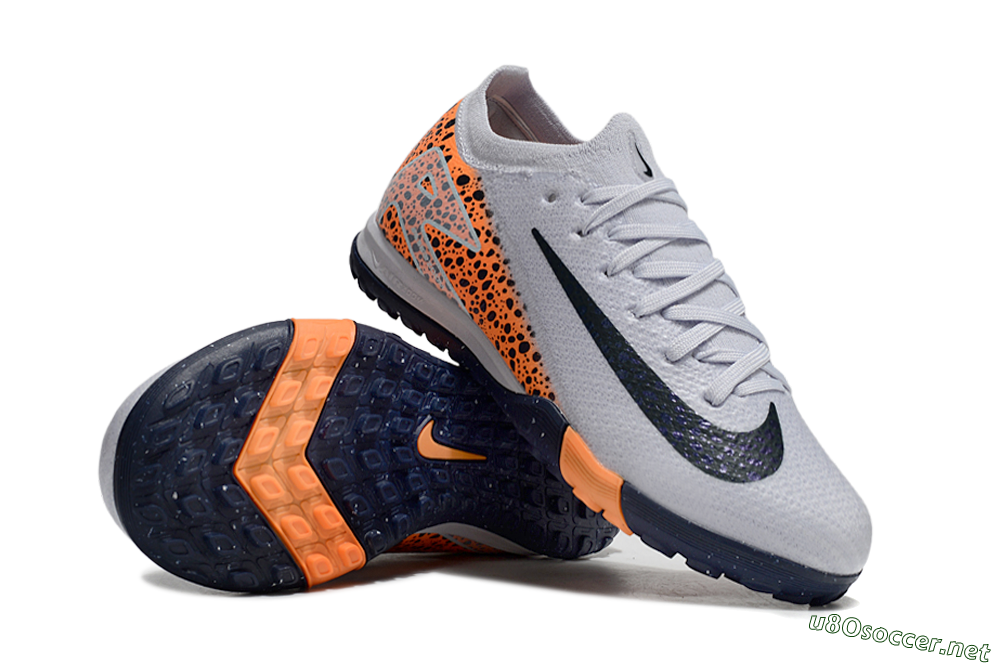 Kids Nike Air Zoom Mercurial Vapor 16 Elite TF Football Shoes - Grey/Black/Leopard 1