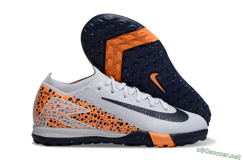 Kids Nike Air Zoom Mercurial Vapor 16 Elite TF Football Shoes - Grey/Black/Leopard 2