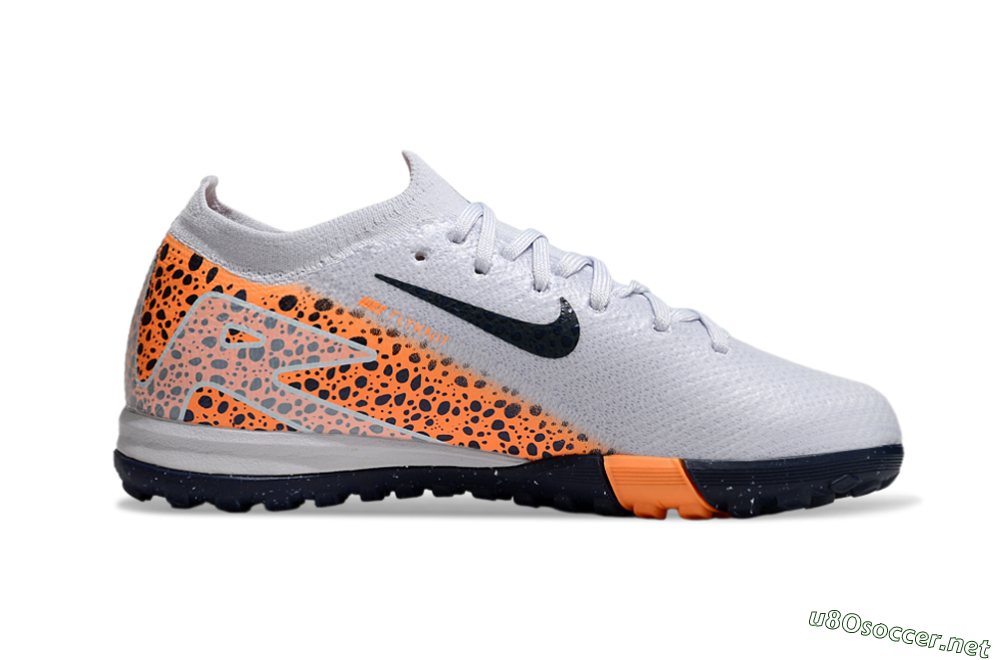 Kids Nike Air Zoom Mercurial Vapor 16 Elite TF Football Shoes - Grey/Black/Leopard 4