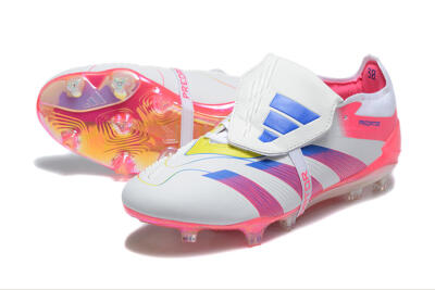 Men's Adidas Predator 25 Elite Foldover Tongue FG Football Boots - White/Red/Blue