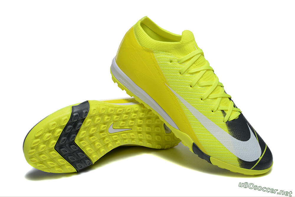 Men's Nike Air Zoom Mercurial Vapor 16 Elite TF Football Shoes - Yellow/Black/White 4