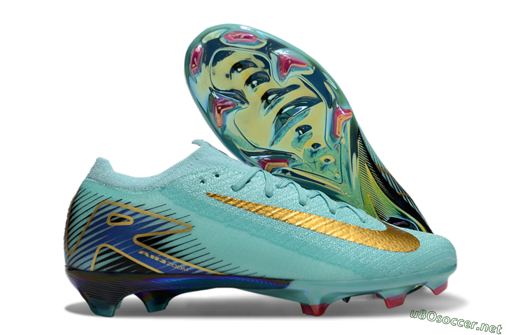 Unisex Nike Air Zoom Mercurial Vapor 16 Elite FG Football Boots - Jade/Gold/Blue 2
