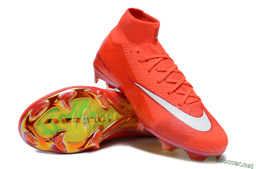 Unisex Nike Air Zoom Mercurial Superfly 10 Elite FG Football Boots - Red/White/Gold 3