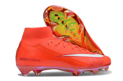Unisex Nike Air Zoom Mercurial Superfly 10 Elite FG Football Boots - Red/White/Gold