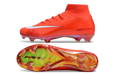 Unisex Nike Air Zoom Mercurial Superfly 10 Elite FG Football Boots - Red/White/Gold