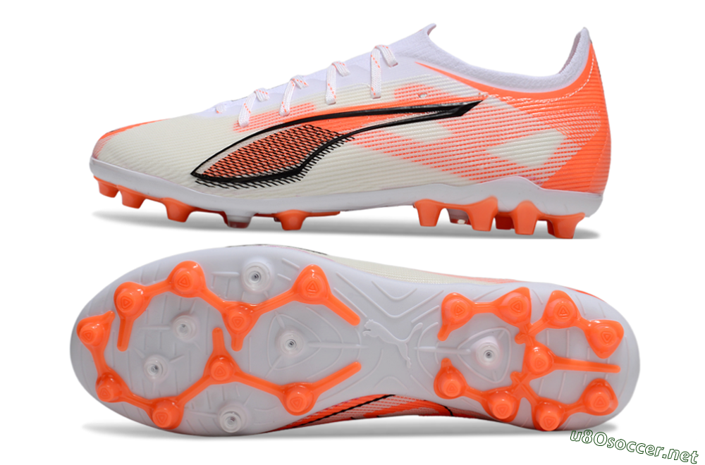 Men's Puma Ultra 5 Ultimate AG Football Boots - White/Red/Black 1