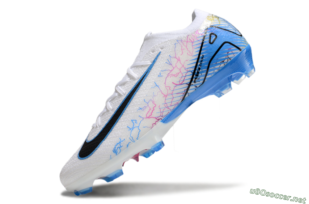 Men's Nike Air Zoom Mercurial Vapor 16 Elite FG Football Boots - White/Black/Blue/Pink/Yellow 5
