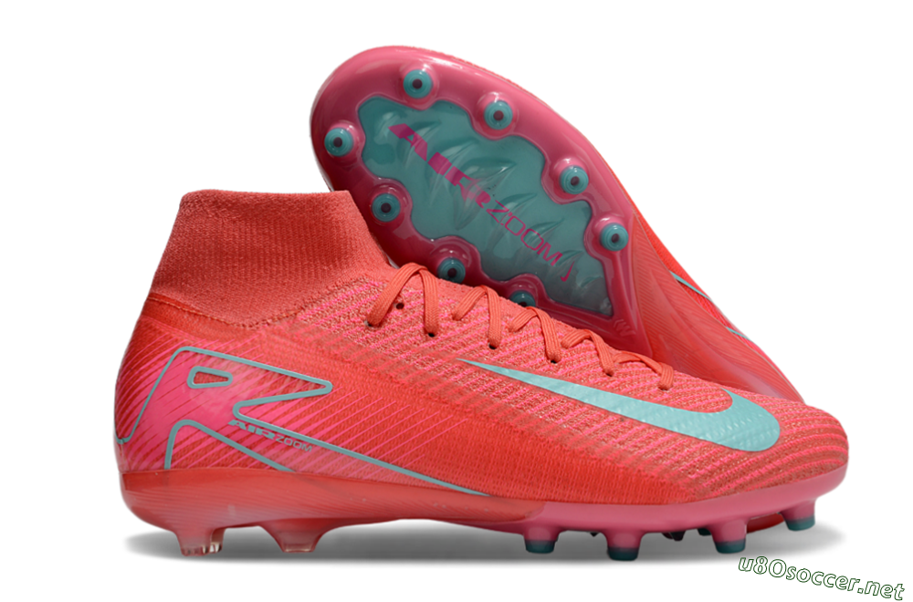 Men's Nike Air Zoom Mercurial Superfly 10 Elite AG Football Boots - Red/Jade 2