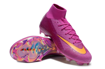 Unisex Nike Air Zoom Mercurial Superfly 10 Elite FG Football Boots - Purple/Yellow/Gold