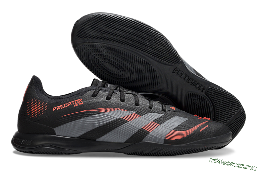 Men's Adidas Predator 25 Elite IC Football Shoes - Black/Grey/Red 2